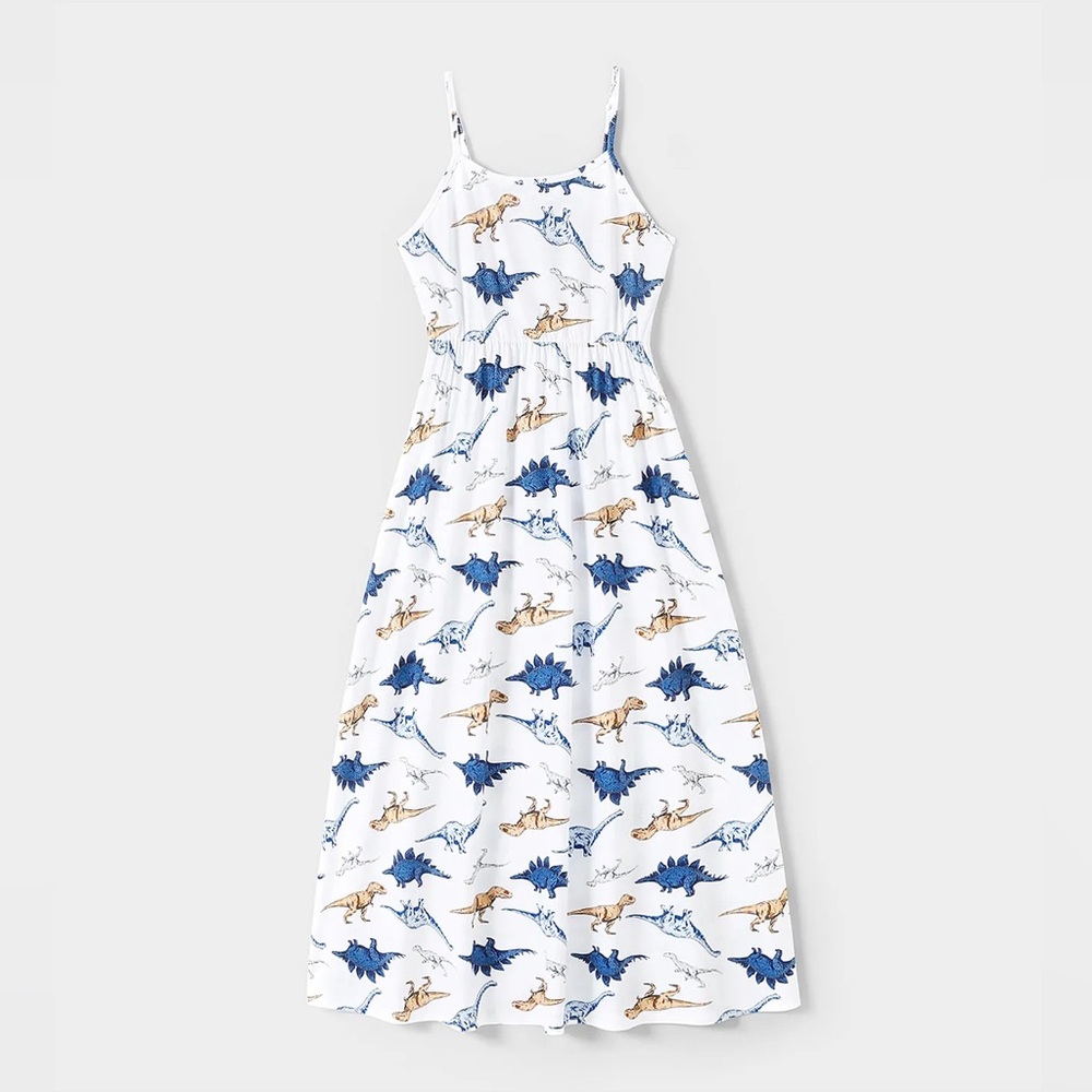 Dinosaur Print Maxi Dress Size Medium